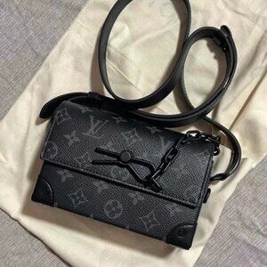 Louis Vuitton Steamer Black Floral Shoulder Bag